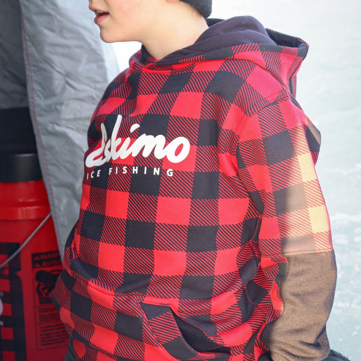 Youth Retro Buffalo Plaid Hoodie