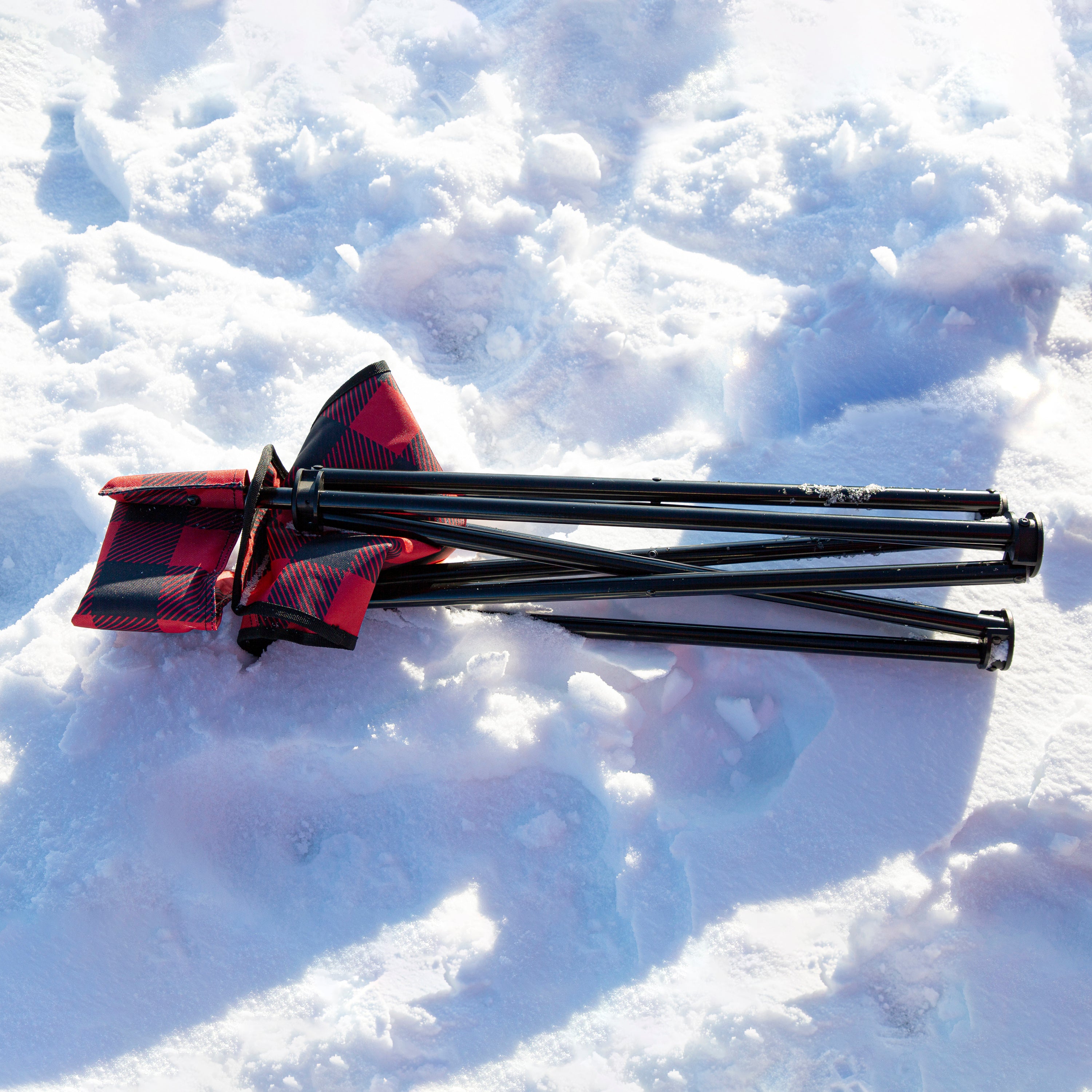 Plaid Folding Ice Chair