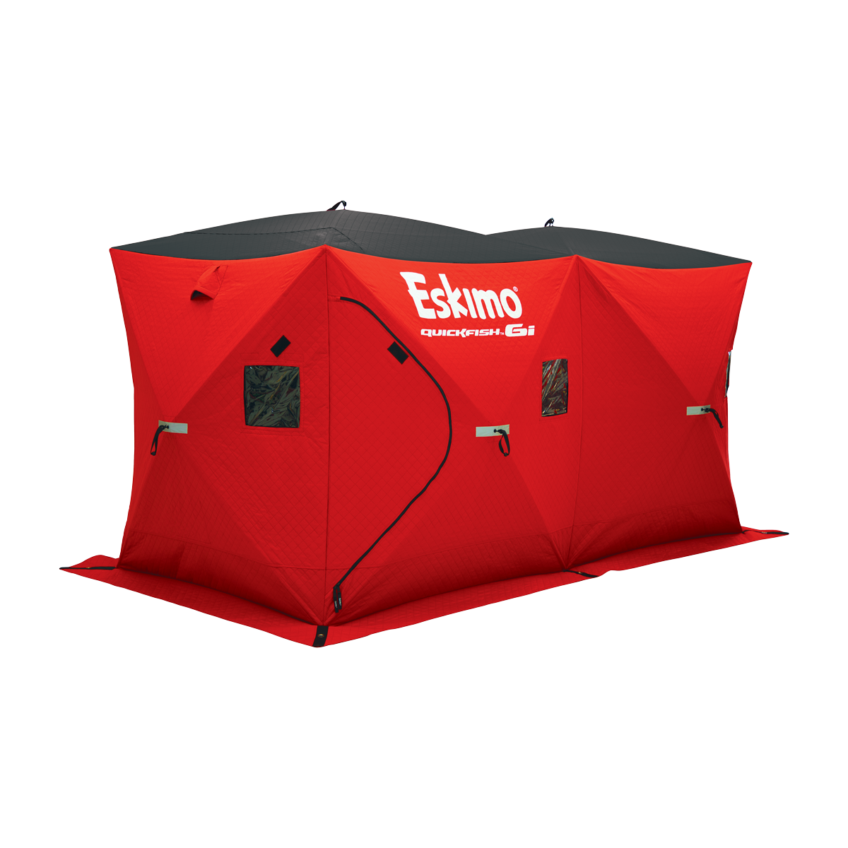  Eskimo 69445 Quickfish 3i Insulated Pop-Up Portable Hub-Style  Ice Fishing Shelter, 34 Square Feet of Fishable Area, 3 Person Shelter, Red  : Sports & Outdoors