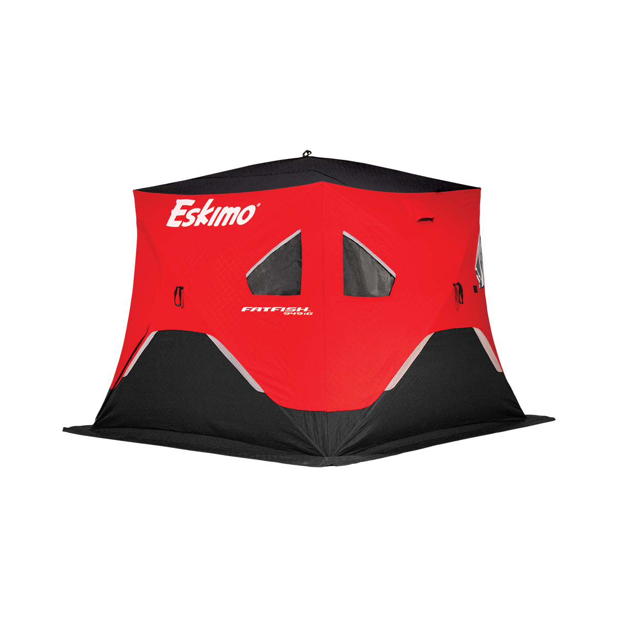 Eskimo FF949iG FatFish Pop-up Portable Hub-Style Ice Shelter, Wide Bottom  Design 61 sq ft. Fishable Area, 3-4 Person Insulated Gray Interior, Red, 99  inches x 99 inches, Shelters -  Canada