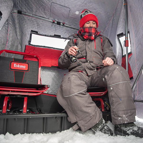 NEW Insulated Eskimo Wide 1 XR Thermal Ice Fishing Shelter, 1-Person  Red/Black