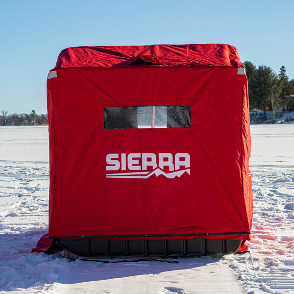 Eskimo Ice Fishing Gear, All the features of a bigger flip-over shelter,  but in a compact package. Drag it or tow it, the Eskape 2000 is a versatile  size for any