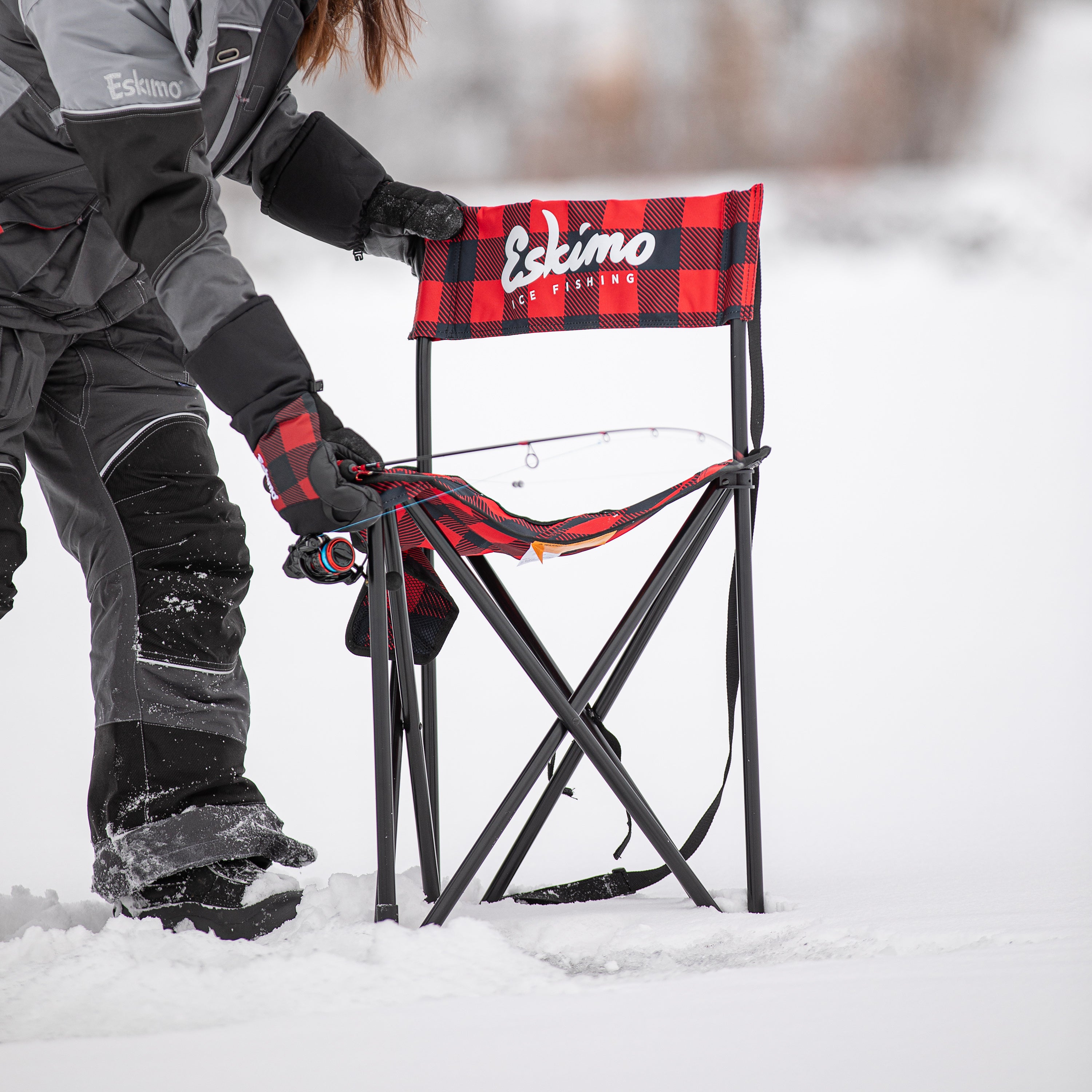 Plaid XL Folding Ice Chair