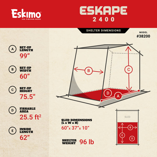 Eskimo Eskape 2400 - Marine General - Ice House Sale, Eskimo