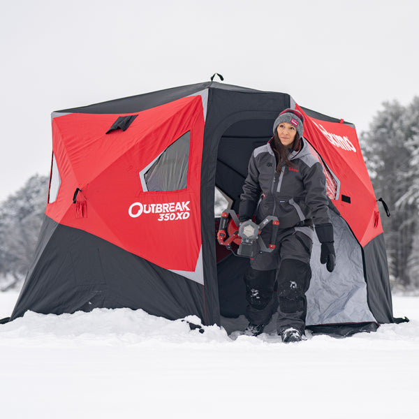 Togarhow Ice Fishing Shelter, 3/4 Person Ice Fishing Tent, Pop up Ice  Fishing Tent with Carrying Bag Detachable Ventilation Windows Door (Red),  Shelters -  Canada