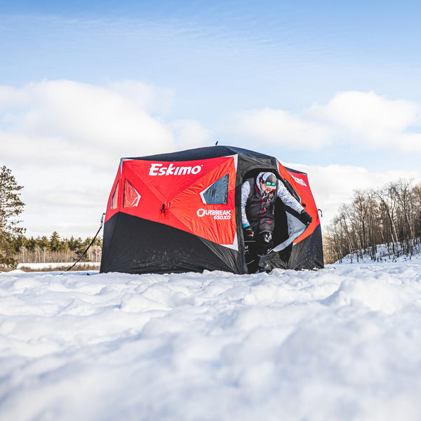 Eskimo Ice Fishing Shelter EHUB Rattle Reel Phone Rod Camera Holder Table 