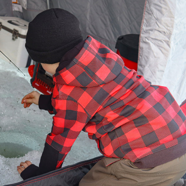 Youth Retro Buffalo Plaid Hoodie