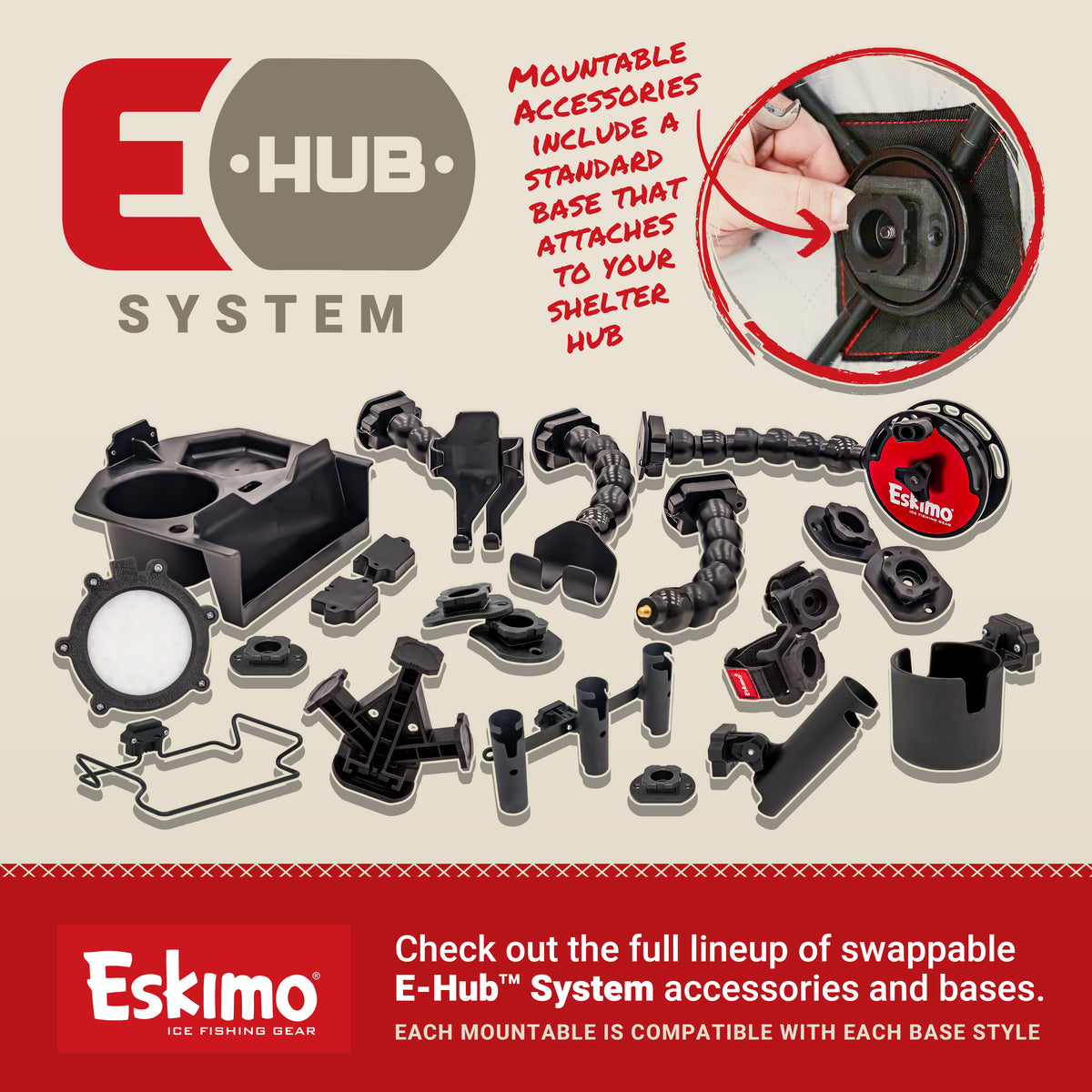 E-Hub Triple Rod Holder