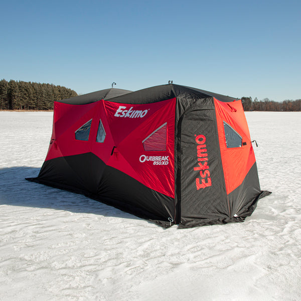 Pop Up Hub-Style 3-4 Person Ice Fishing Shelter, Abxmas Winter Tent Insulated Waterproof Oxford Fabric 600D, Outdoor Winter Fishing Portable Ice